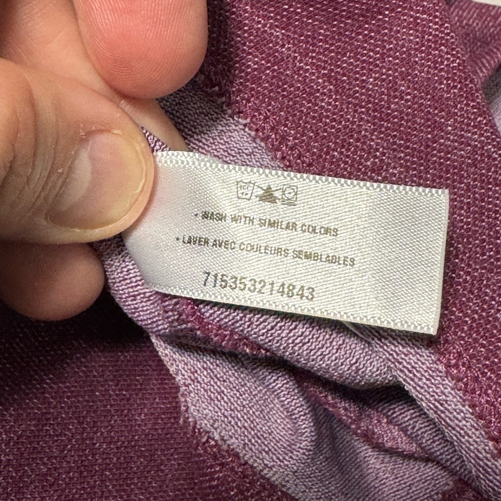 069 PATAGONIA Women’s Organic Cotton Henley Long Sleeve Shirt - Purple, Large - Picture 8 of 8